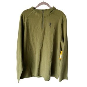 Browning Pullover Men's 2X Green Tom 1/4 Zip Sweatshirt NWT